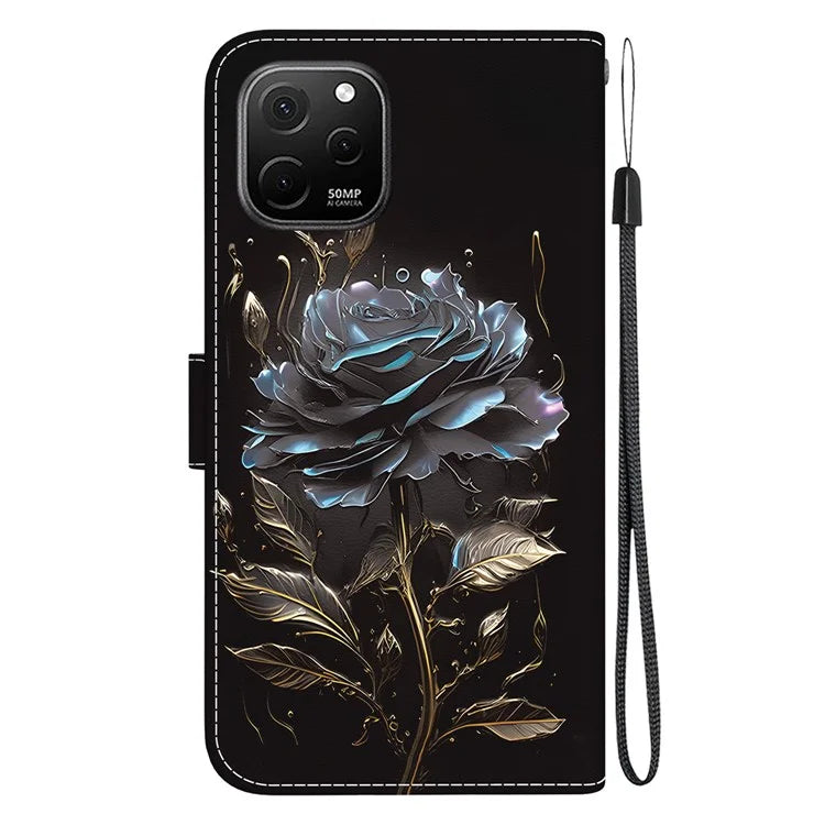 For Huawei nova Y61 4G Case Wallet Function Pattern Printing Phone Cover