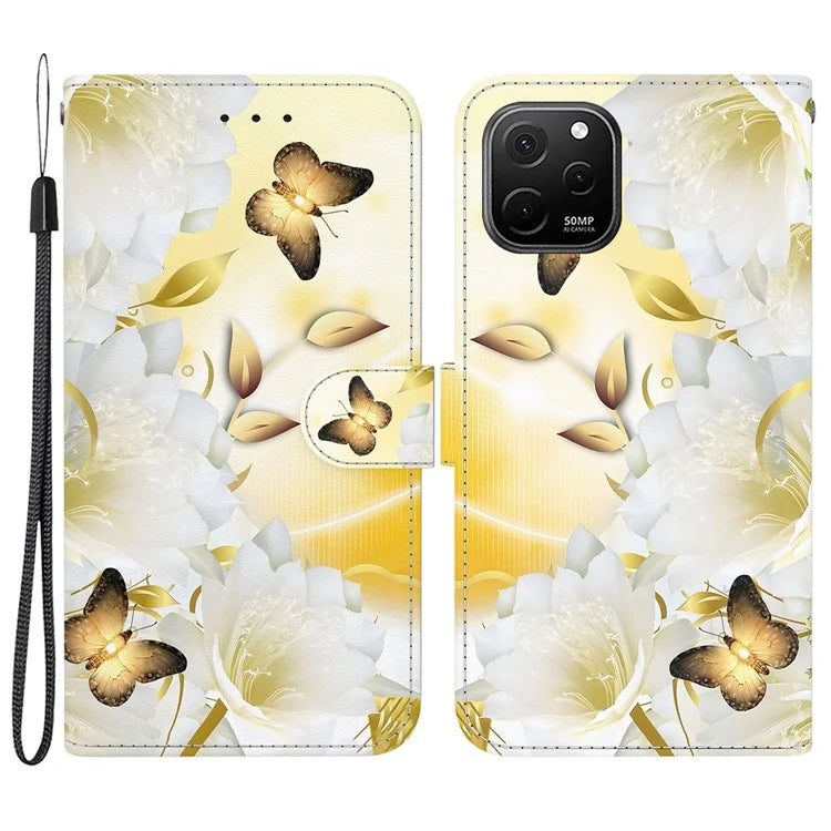 For Huawei nova Y61 4G Case Wallet Function Pattern Printing Phone Cover