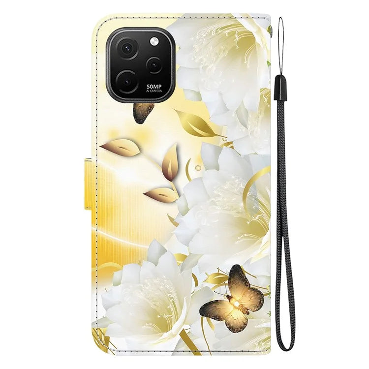 For Huawei nova Y61 4G Case Wallet Function Pattern Printing Phone Cover
