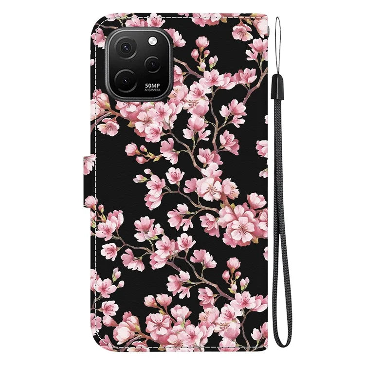 For Huawei nova Y61 4G Case Wallet Function Pattern Printing Phone Cover