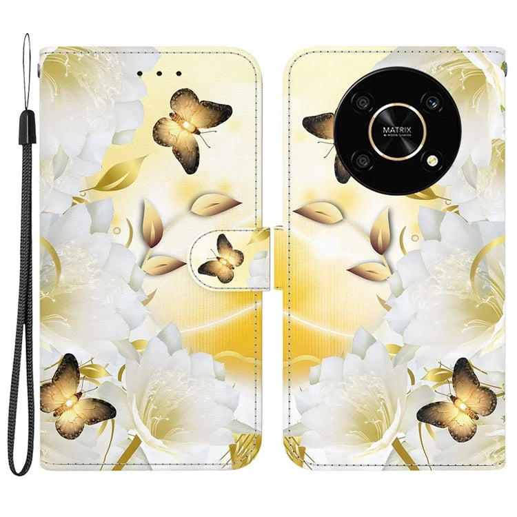 For Honor X9 4G / 5G Case Pattern Printing Magnetic Clasp Phone Cover
