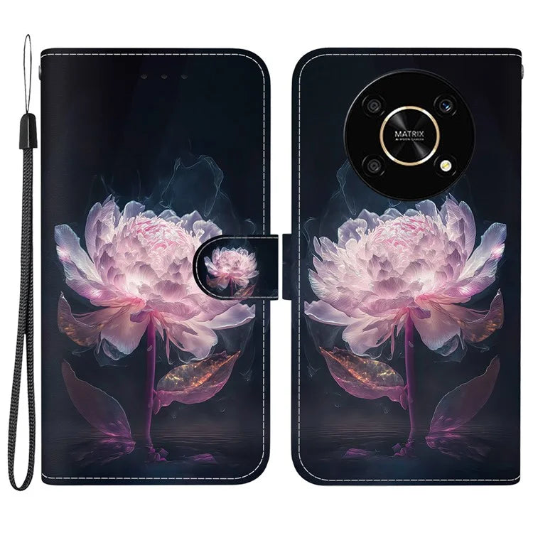 For Honor X9 4G / 5G Case Pattern Printing Magnetic Clasp Phone Cover