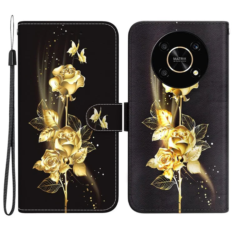 For Honor X9 4G / 5G Case Pattern Printing Magnetic Clasp Phone Cover