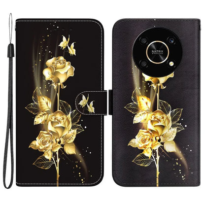 For Honor X9 4G / 5G Case Pattern Printing Magnetic Clasp Phone Cover