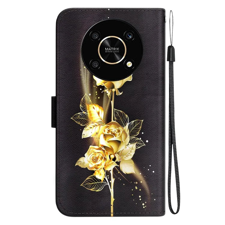 For Honor X9 4G / 5G Case Pattern Printing Magnetic Clasp Phone Cover
