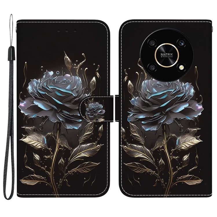 For Honor X9 4G / 5G Case Pattern Printing Magnetic Clasp Phone Cover