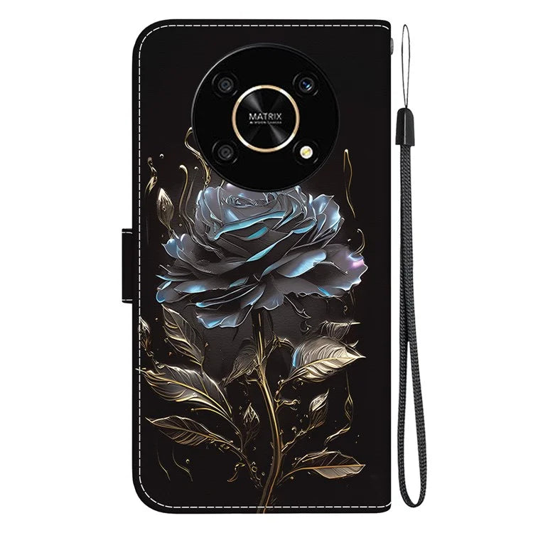 For Honor X9 4G / 5G Case Pattern Printing Magnetic Clasp Phone Cover