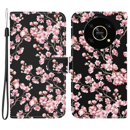 For Honor X9 4G / 5G Case Pattern Printing Magnetic Clasp Phone Cover