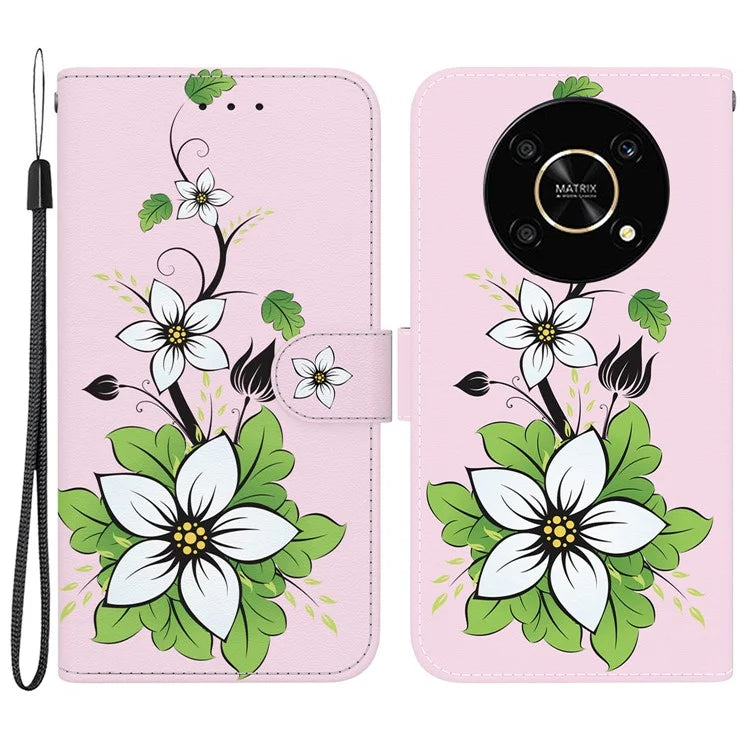 For Honor X9 4G / 5G Case Pattern Printing Magnetic Clasp Phone Cover