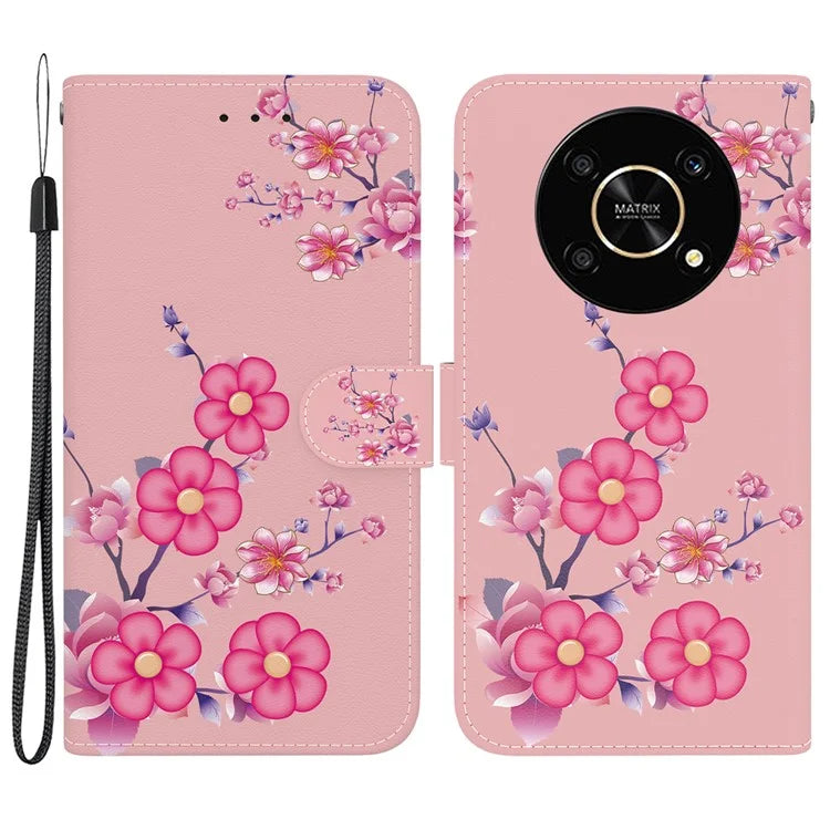 For Honor X9 4G / 5G Case Pattern Printing Magnetic Clasp Phone Cover