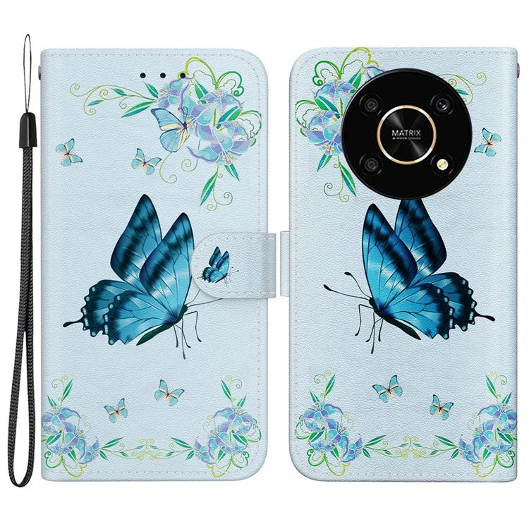 For Honor X9 4G / 5G Case Pattern Printing Magnetic Clasp Phone Cover