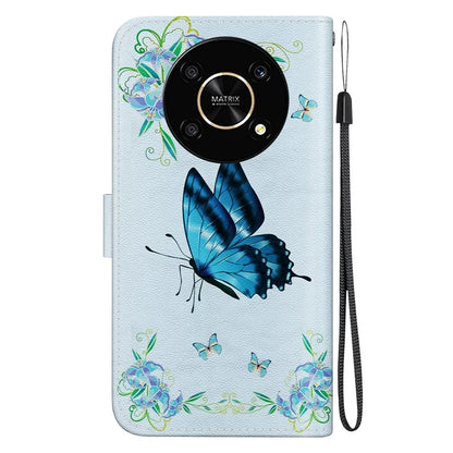 For Honor X9 4G / 5G Case Pattern Printing Magnetic Clasp Phone Cover