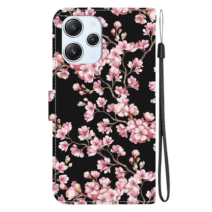 For Xiaomi Redmi 12 4G Case PU Leather Pattern Folio Phone Cover