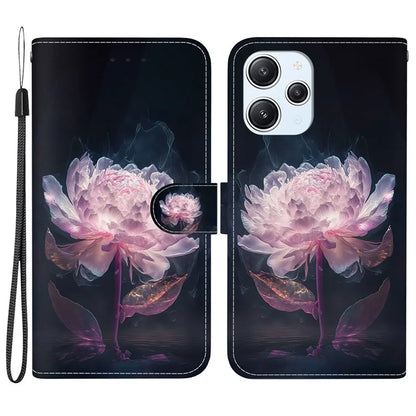 For Xiaomi Redmi 12 4G Case PU Leather Pattern Folio Phone Cover