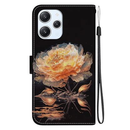 For Xiaomi Redmi 12 4G Case PU Leather Pattern Folio Phone Cover