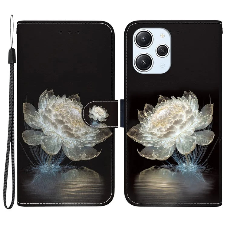 For Xiaomi Redmi 12 4G Case PU Leather Pattern Folio Phone Cover