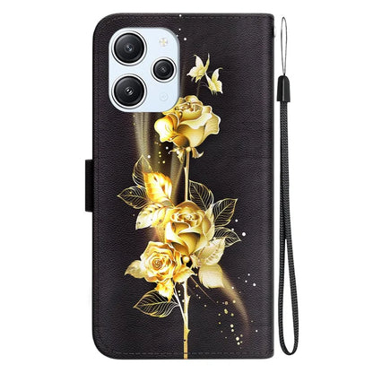 For Xiaomi Redmi 12 4G Case PU Leather Pattern Folio Phone Cover