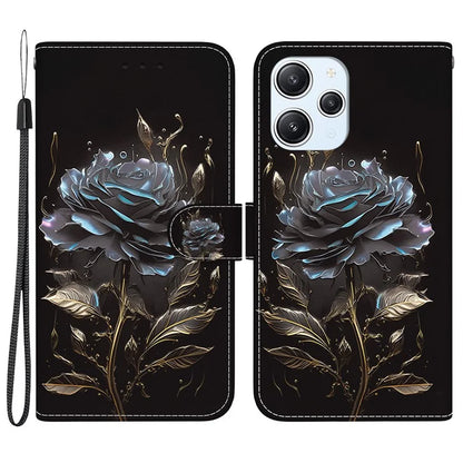 For Xiaomi Redmi 12 4G Case PU Leather Pattern Folio Phone Cover