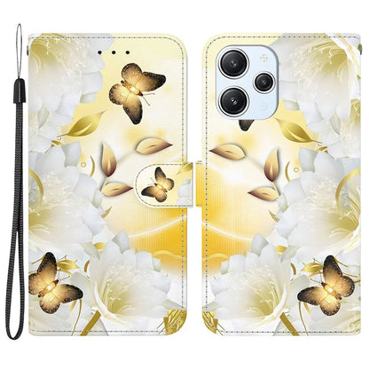 For Xiaomi Redmi 12 4G Case PU Leather Pattern Folio Phone Cover