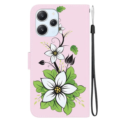 For Xiaomi Redmi 12 4G Case PU Leather Pattern Folio Phone Cover