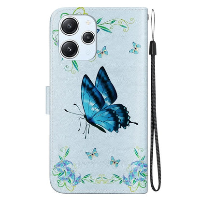 For Xiaomi Redmi 12 4G Case PU Leather Pattern Folio Phone Cover