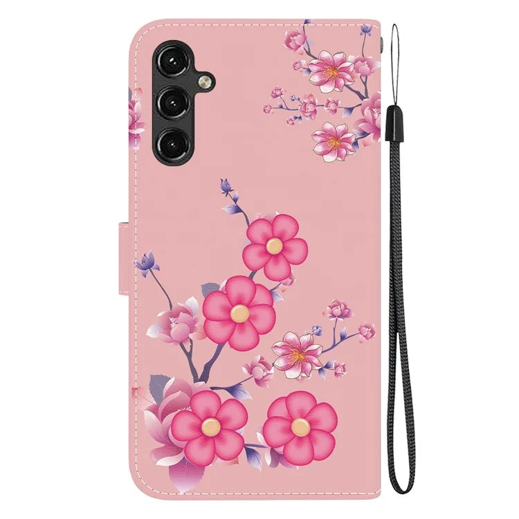 For Samsung Galaxy A14 5G / A14 4G Case Pattern Printing Folio PU Leather Phone Cover