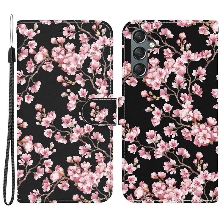 For Samsung Galaxy A24 4G (162.1 x 77.6 x 8.3mm) Case Pattern PU Leather Flip Shockproof Phone Cover