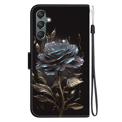 For Samsung Galaxy A24 4G (162.1 x 77.6 x 8.3mm) Case Pattern PU Leather Flip Shockproof Phone Cover