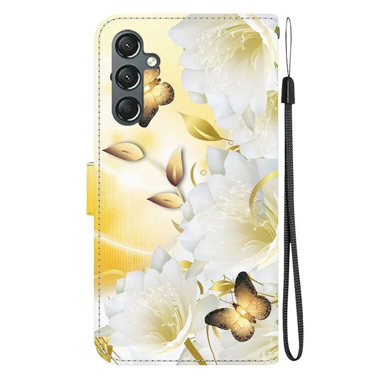 For Samsung Galaxy A24 4G (162.1 x 77.6 x 8.3mm) Case Pattern PU Leather Flip Shockproof Phone Cover
