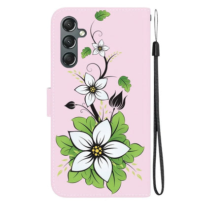 For Samsung Galaxy A24 4G (162.1 x 77.6 x 8.3mm) Case Pattern PU Leather Flip Shockproof Phone Cover