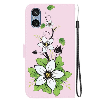 For Sony Xperia 5 V Case PU Leather Stand Feature Flip Phone Cover
