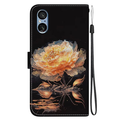For Sony Xperia 5 V Case PU Leather Stand Feature Flip Phone Cover