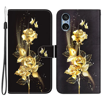 For Sony Xperia 5 V Case PU Leather Stand Feature Flip Phone Cover