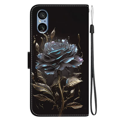 For Sony Xperia 5 V Case PU Leather Stand Feature Flip Phone Cover