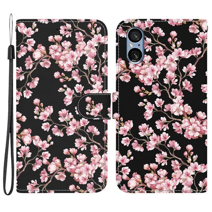 For Sony Xperia 5 V Case PU Leather Stand Feature Flip Phone Cover