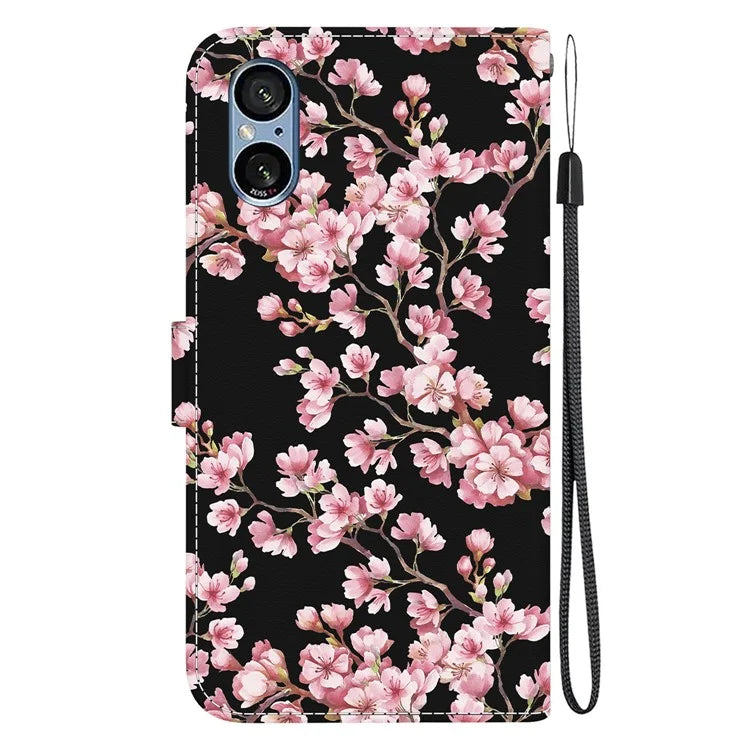 For Sony Xperia 5 V Case PU Leather Stand Feature Flip Phone Cover
