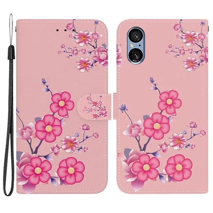 For Sony Xperia 5 V Case PU Leather Stand Feature Flip Phone Cover