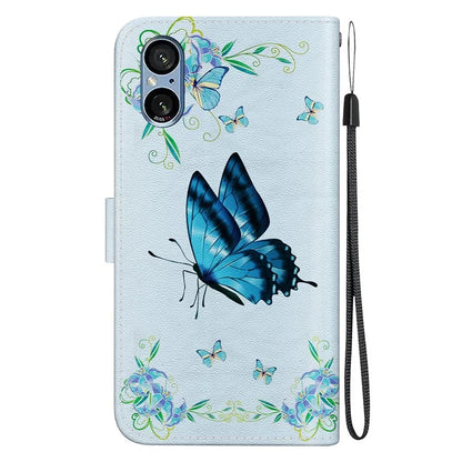For Sony Xperia 5 V Case PU Leather Stand Feature Flip Phone Cover