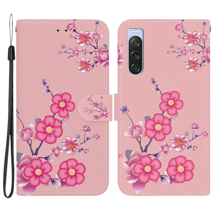 For Sony Xperia 10 V Case Pattern Printed PU Leather Protective Phone Cover