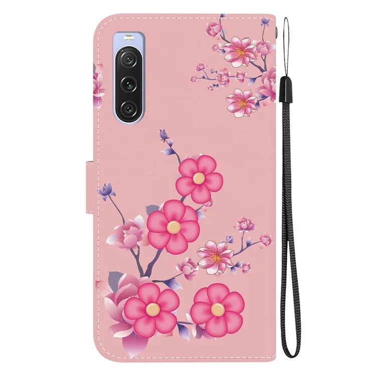 For Sony Xperia 10 V Case Pattern Printed PU Leather Protective Phone Cover
