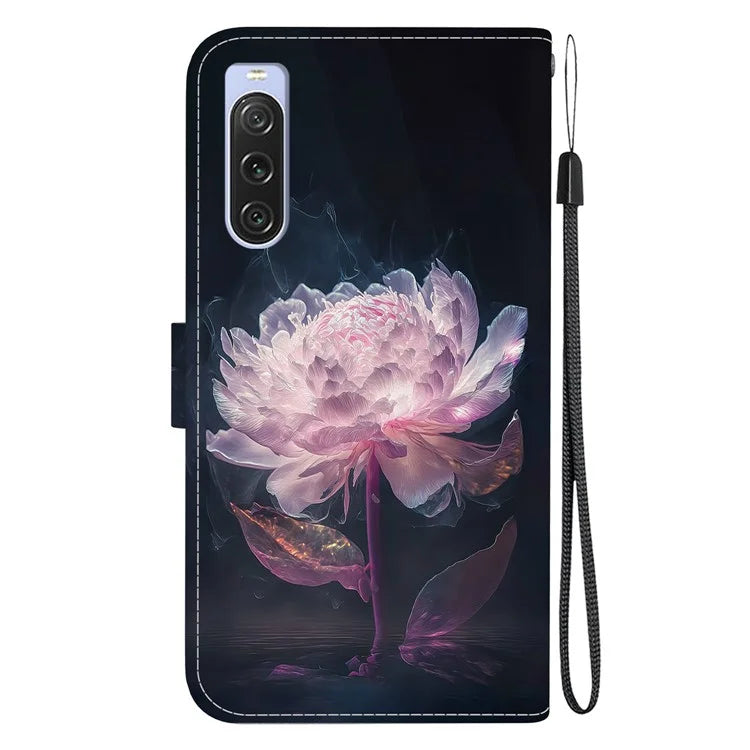 For Sony Xperia 10 V Case Pattern Printed PU Leather Protective Phone Cover