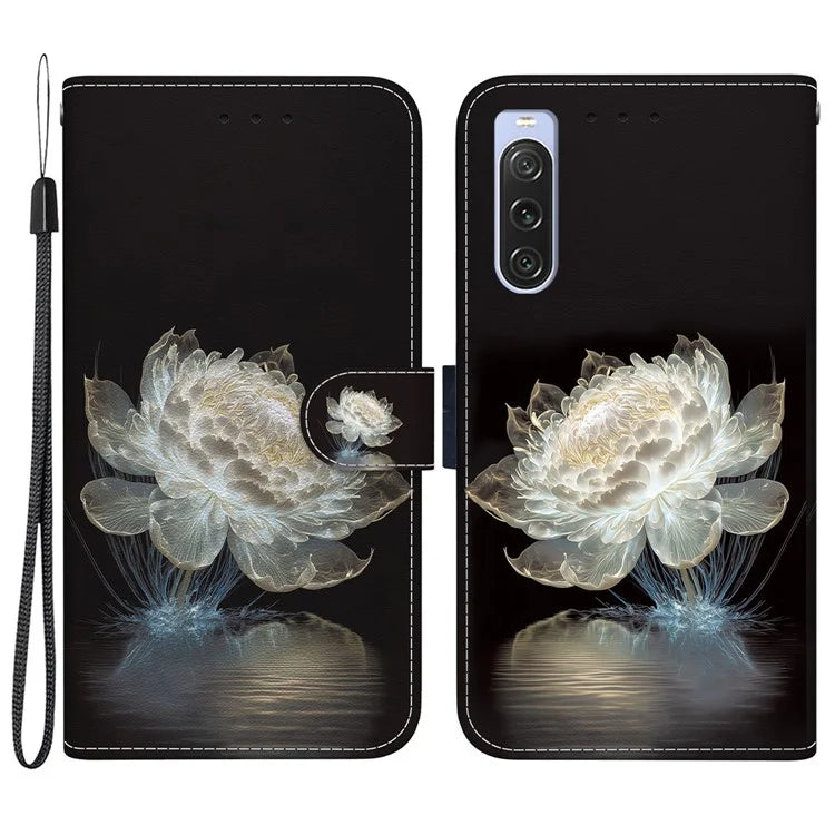 For Sony Xperia 10 V Case Pattern Printed PU Leather Protective Phone Cover