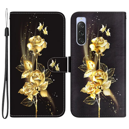 For Sony Xperia 10 V Case Pattern Printed PU Leather Protective Phone Cover