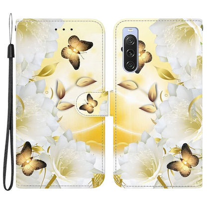 For Sony Xperia 10 V Case Pattern Printed PU Leather Protective Phone Cover