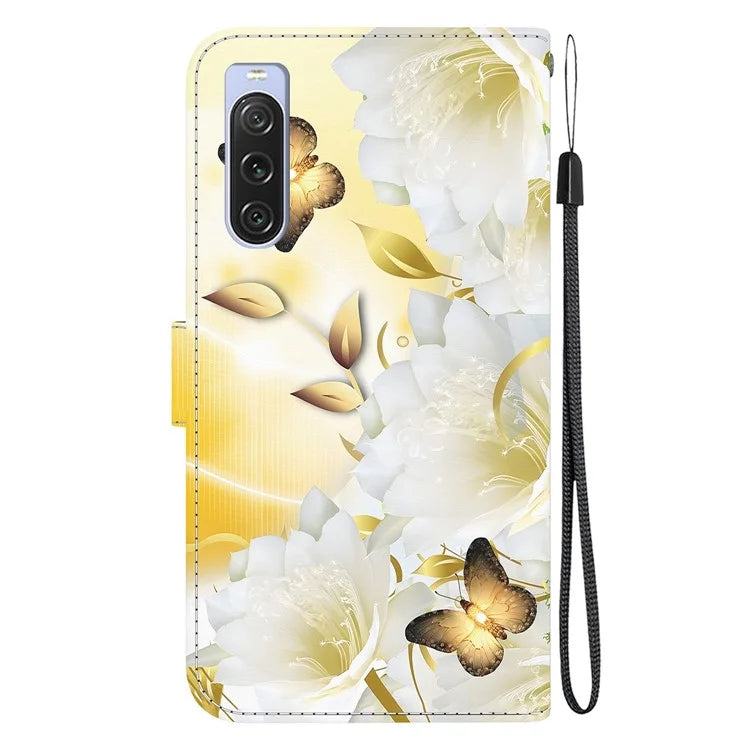 For Sony Xperia 10 V Case Pattern Printed PU Leather Protective Phone Cover