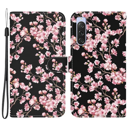 For Sony Xperia 10 V Case Pattern Printed PU Leather Protective Phone Cover