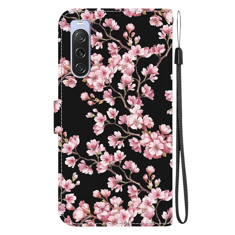 For Sony Xperia 10 V Case Pattern Printed PU Leather Protective Phone Cover