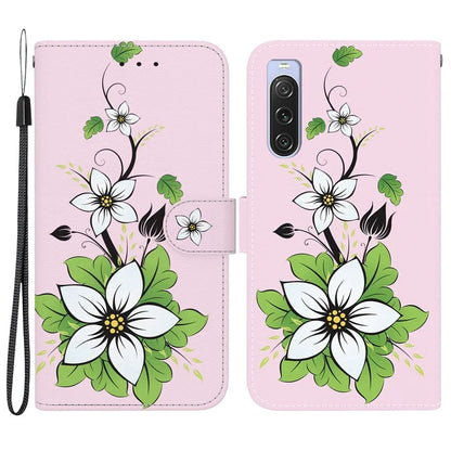 For Sony Xperia 10 V Case Pattern Printed PU Leather Protective Phone Cover