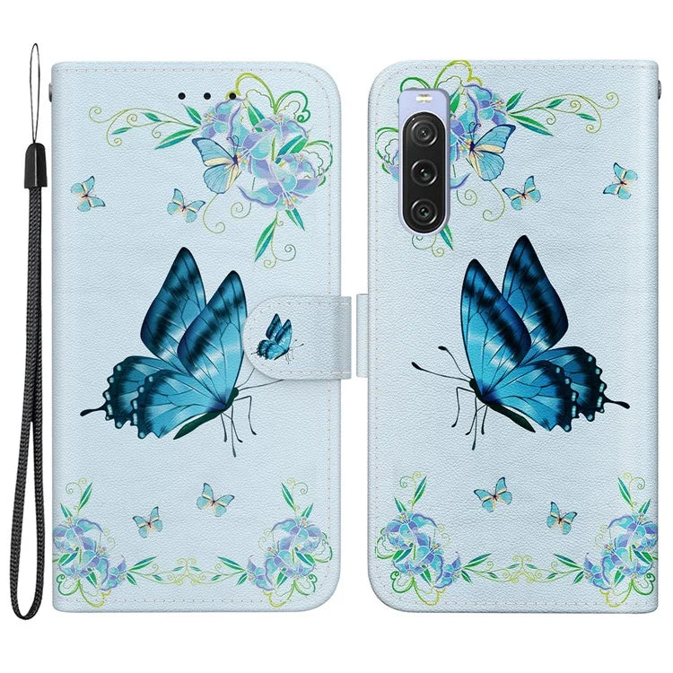 For Sony Xperia 10 V Case Pattern Printed PU Leather Protective Phone Cover