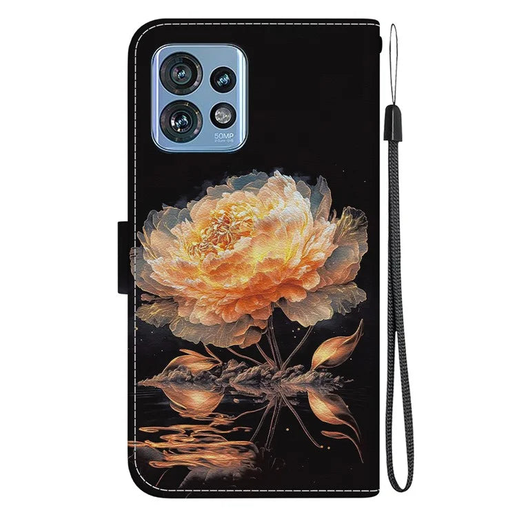 For Motorola Edge 40 Pro 5G Case PU Leather Wallet Pattern Phone Cover